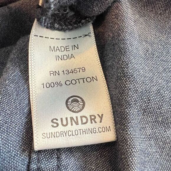Sundry Dark Chambray Button Down Jumpsuit Size S (1) - Picture 5 of 7